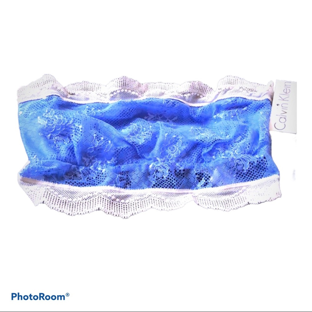 NEW! Cute Lolita‎ Calvin Klein Bandeau Blue Lace